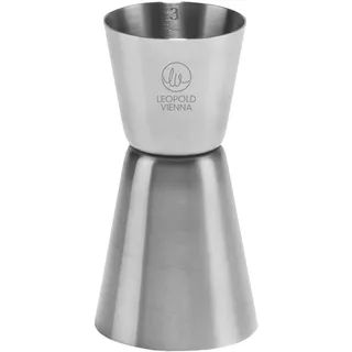 Leopold Vienna Cocktail Messbecher mit Skala 30/50 ml, Jigger Edelstahl | Messbecher Cocktail Spülmaschinenfest, Barmaß fürs Cocktailmixen, Ø 4,5 x 9,0 cm