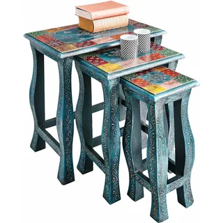 Beistelltisch OTTO HOME "Vivek", bunt (blau, bunt, blau, bunt, blau, bunt), Tische, B/H/T: 56cm x 51cm x 35cm, Beistelltisch, B:56cm H:51cm T:35cm