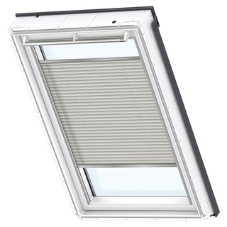 VELUX Plissee Uni Sand 1259 Faltstore, 114x140 cm (S08), Aluminiumschiene,Elektro,GGU,VELUX