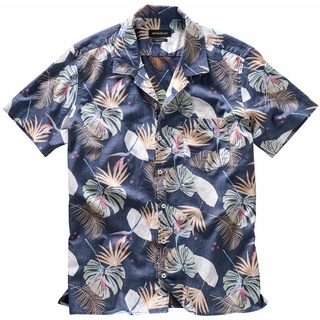 Mey & Edlich Herren Hemd Guten-Abend-Hawaiihemd Kurzarm blau 43
