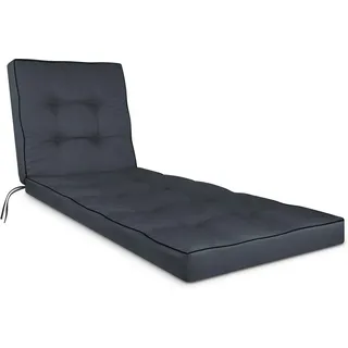 Aspero Sitzauflage Premium Garten-Liegenauflage Saragossa, Wasserdichte und weiche Outdoor Gartenliegenauflage grau