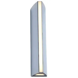 LED Außenwandleuchte Leo, längliche Wandlampe aus Chrom, moderne Außenleuchte mit Up & Down Lichteffekt,14 Watt, 3000 Kelvin, 870 Lumen, wettfeste Außenlampe ...