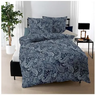KAEPPEL Glory Paisley Jersey Blau 135 x 200 cm + 80 x 80 cm
