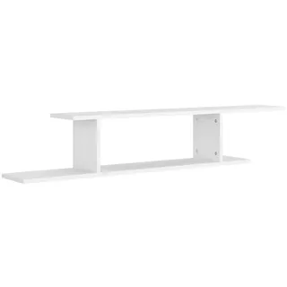vidaXL TV Wandregal Lowboard Wandboard Schweberegal Hängeregal Dekoregal Freischwebend Regal Bücherregal Weiß 125x18x23cm Holzwerkstoff