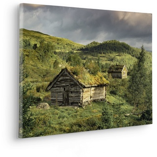 Komar Keilrahmenbild im Echtholzrahmen - Rustic Charme - Größe 60 x 40 cm - Bild, Leinwandbild, Landschaftsmotiv, Wohnzimmer, Schlafzimmer