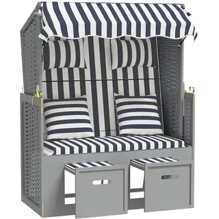 Maison Exclusive - Strandkorb Mit Kissen Poly Rattan Und Massivho
