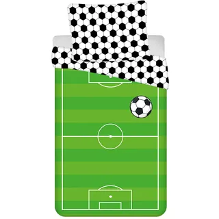 COFI 1453 Bettwäsche Fußball Mehrfarbig 140 x 200 cm + 70 x 90 cm