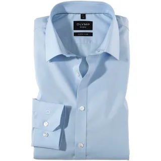 Olymp Herren Businesshemd Langarm No.Six,Einfarbig,super Slim,Urban Kent - 45