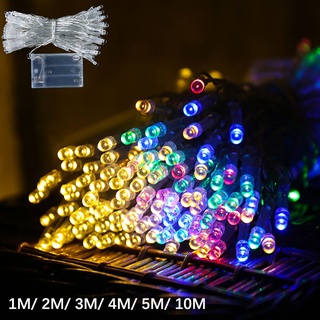1M 10LEDs LED Lichterkette Batteriebetrieben Batterie Innen Weihnachtslichterkette Weihnachtsbeleuchtung Party Hochzeit Deko, Bunt