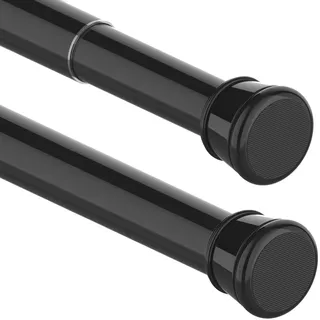 1Stück Duschstange Ohne Bohren Duschvorhangstange Teleskopstange für Schränke, Badezimmer, Kleiderschrank Schwarz(135-200CM Φ25mm)