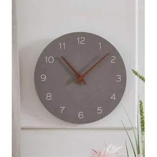 Dekoleidenschaft Wanduhr Beton grau, Ø 30 cm groß, aus MDF in Beton-Optik, Moderne Uhr für Wohnzimmer & Küche, Wohnzimmeruhr