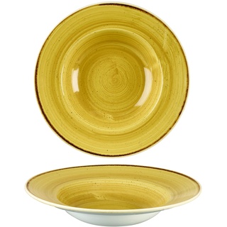 Churchill Stonecast -Wide Rim Bowl Pastateller- Ø28cm, Farbe wählbar (Mustard Seed Yellow)