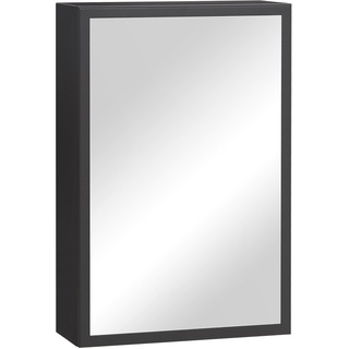 Spiegelschrank Mit Spiegelglastür Schwarz (Farbe: Schwarz)