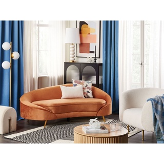 3-Sitzer Sofa Samtstoff orange / gold SAVAR