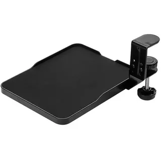 Laroal Mausablage-Clip, unter dem Schreibtisch, Mausplattform-Clip, ausziehbar, ergonomische Mausablage-Erweiterung, ausziehbar, Schwarz