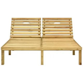 vidaXL Doppel-Sonnenliege 200 x 138 x 77 cm natur-grün