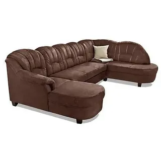 Home Affaire Wohnlandschaft HOME AFFAIRE "Budapest, viel Platz, Breite 288cm, zeitlos und elegant, U-Form", braun, B:288cm H:84cm T:80cm, Sofas, Wohnlandschaft, wahlweise mit Bettfunktion