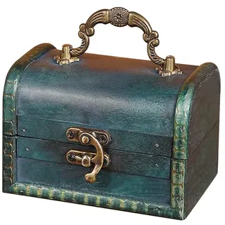 ISAKEN Vintage Holz Schatztruhe Holz Schatzkiste Vintage Hölzerne Schatzkiste mit Code Schloss, Retro Europäischen Schmuck Holzkiste Antike Alte Dekoration Pralinenschachtel Vorratsbehälter