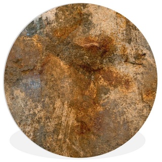 MuchoWow Gemälde »Rost - Gold - Bronze«, Rost (1 St), Kreis Wanddekoration Forex, Rundes Wandbild, Wohnzimmer, 30x30 cm bunt 30 cm x 30 cm
