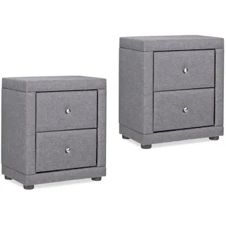Homestyle4u Nachtschrank 2er Set 47 x 54 x 29 cm Grau