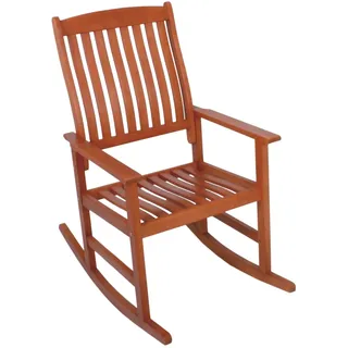 Garden Pleasure Schaukelstuhl Florida Holz 62 x 105 x 93 cm Braun mit Wippfunktion