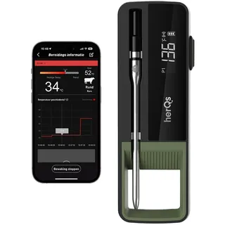 herqs Grillthermometer Single Max wasserdicht schwarz