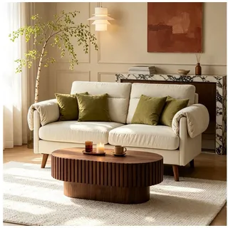 WILLIAMSPACE Sofa 2-Sitzer Sofa, Modernes Design, Polstersofa für Wohnzimmer weiß