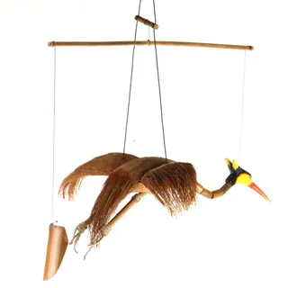 ART-CRAFT Windspiel Paradiesvogel aus Kokos und Bambus, Deko für den Garten