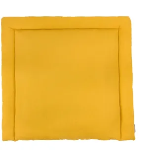 KraftKids Wickelauflage in Doppelkrepp Gelb Mustard, Wickelunterlage 85x75 cm (BxT), Wickelkissen