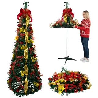 Northio Kuenstlicher Weihnachtsbaum 180cm Pop-Up Faltbar mit Deko Gruen 2.8kg
