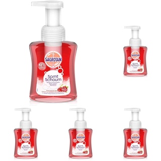 Sagrotan Samt-Schaum Seife Kirschblüte & Rose – 1 x 250 ml Schaumseife im Seifenspender (Packung mit 5)