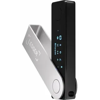 Ledger Nano X - Onyxschwarz (Bitcoin, Bitcoin Cash, Dash, Ether, Ethereum Classic, Komodo, Litecoin, Neo, Stellar, Ubiq, Vertcoin, Zcash), Crypto Wallet, Schwarz, Silber