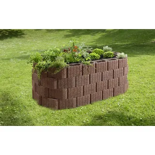 Kann Hochbeet-Set Pflanzstein Mini Plus 230 x 140 x 80 cm braun