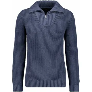 Rundhalspullover RAGMAN, Herren, Gr. 50, blau (marineblau), Strick, 100% Baumwolle, ohne Ausschnitt, Pullover Rundhalspullover