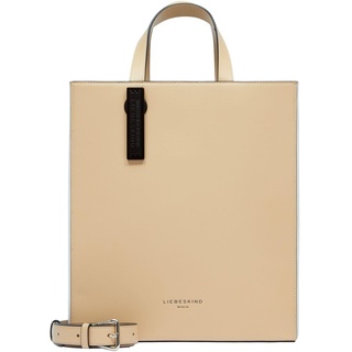 Liebeskind Berlin Paperbag Tote M – Paperbag Tasche aus Leder mit Jacquard-Schultergurt & Logodetails I Damen-Tasche | Leder Handtasche Damen | Women’s Tote Bag