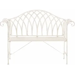 Beliani Gartenbank Metall Weiß 130 cm für Terrsse für Garten für Balkon