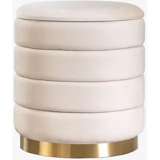 SKLUM Pouf mit Stauraum aus Samt Bradford Eierschale