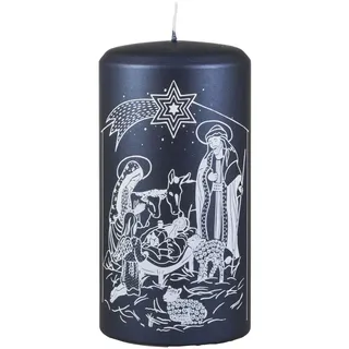 Unipar Gloria blau Weihnachtskerze mit Motiv Bedruckte Kerzen Weihnachten