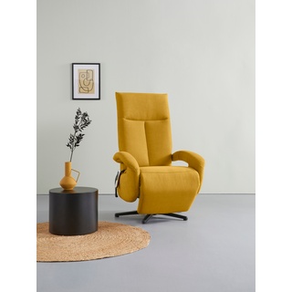 TV-Sessel SIT&MORE "Tycoon" Sessel Gr. Olympia EASY CLEAN, manuell-Größe M, B/H/T: 74 cm x 112 cm x 82 cm, gelb (mustard) Fernsehsessel und TV-Sessel