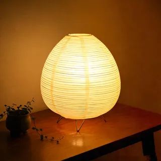 Kreative Papier Tischlampe, 21x23cm Reispapier Lampenschirm, Nachttischlampe mit E14 Fassung, Schalten und Glühbirne, Nachtlicht, Art Stimmungslicht für Schlafzimmer Wohnzimmer Restaurant, Weiß