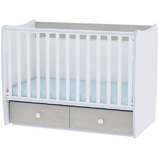 Lorelli Babybett MATRIX NEW, Babyschaukel, 2 Schubladen, Kinderbett, 120 x 60 cm blau