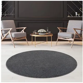 jimri Moderner Teppich Wohnzimmer – Einfarbig Teppich, Uni Teppich fürs Kinderzimmer, Schlafzimmer, Arbeitszimmer, Büro, Flur und Küche - Kurzflor Teppich Grau, Größe: 80 cm
