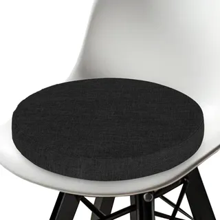 JORTUIO Sitzkissen Rund 30/35/40/45/50cm, Rund Sitzpolster Memory-Schaumstoff, Dicke 3/5/8cm Stuhlkissen mit abnehmbarem Bezug für Küche,Esszimmer, Schule, Stuh(Schwarz,40x3cm)