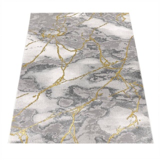 Teppich Craft 270, Paco Home, rechteckig, Höhe: 16 mm, Kurzflor, moderne Marmor Optik, mit Gold-Effekten goldfarben|grau 200 cm x 290 cm x 16 mm