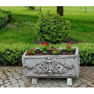 Casa Padrino Barock Blumenkübel Antik Grau 36 x 81 x H. 43 cm - eckiges Blumengefäß im Barockstil - Blumenkübel - Pflanzkübel Jugendstil
