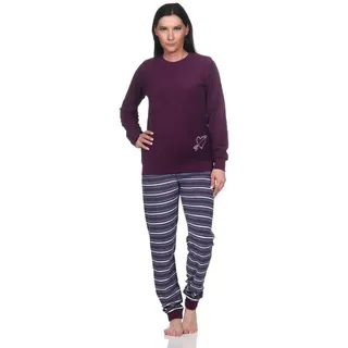 normann Frottee Schlafanzug Bündchen - 82661 in lila | 40-42