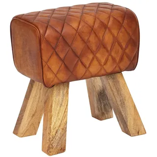 KADIMA DESIGN Sitzhocker Echtleder 40 x 48 x 27 cm Braun