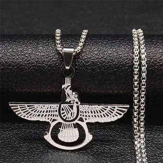 Halskette mit Anhänger Statement-Halskette silberfarben iranische persische Halsketten Schmuck modischer Verstellbarer Schmuck Geburtstagsgeschenke für Damen und Herren