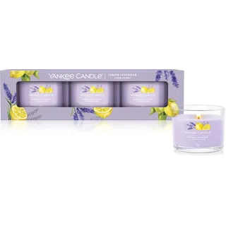 Yankee Candle Lemon Lavender Duftkerzen-Geschenkset 3 St. lila