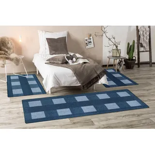 Bettumrandung »Dijon«, (3 tlg.), modernes Design, Bettvorleger, Läufer-Set für das Schlafzimmer, 65880045-14 hellblau rechteckig